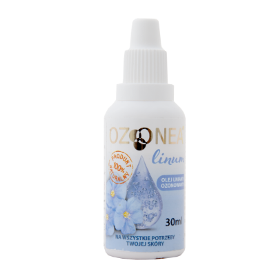 OZONEA linum Ozonowany olej lniany 30 ml, gojenie skóry AZS, łuszczyca, egzema