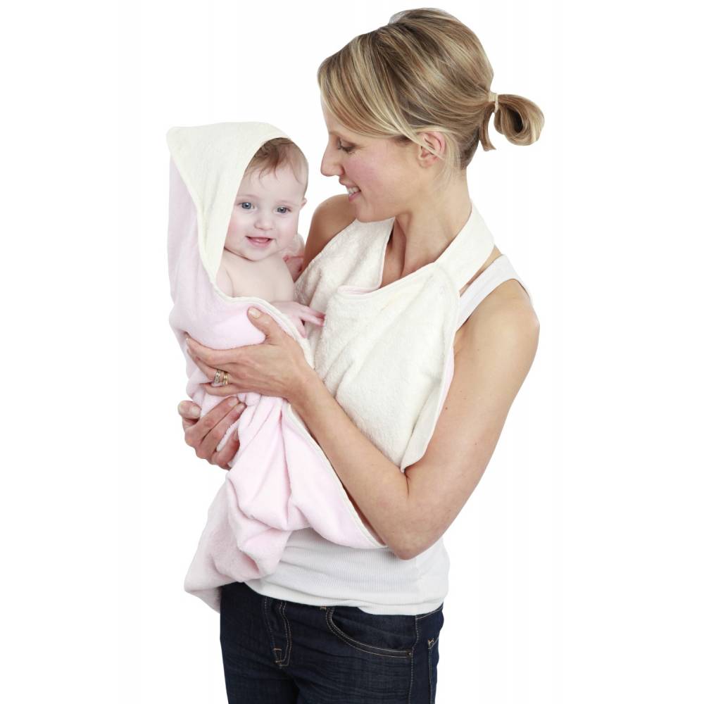 Cuddledry Baby Ręcznik Fartuch, różowo-biały