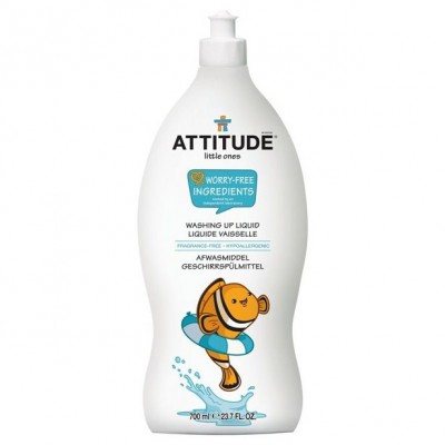 Attitude, Płyn do mycia butelek i akcesoriów dziecięcych Bezzapachowy (fragrance free) 700 ml