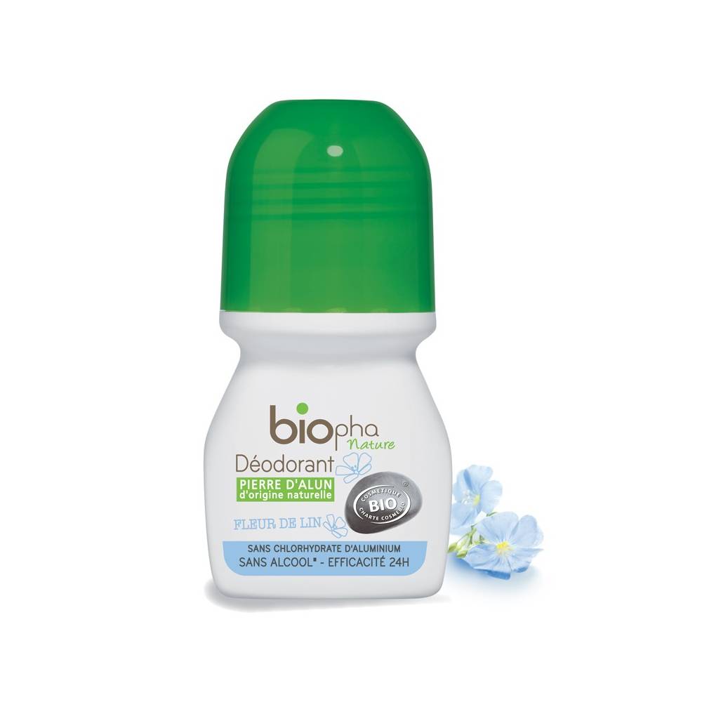 BIOpha, Dezodorant ałunowy kwiat Lnu, 50ml