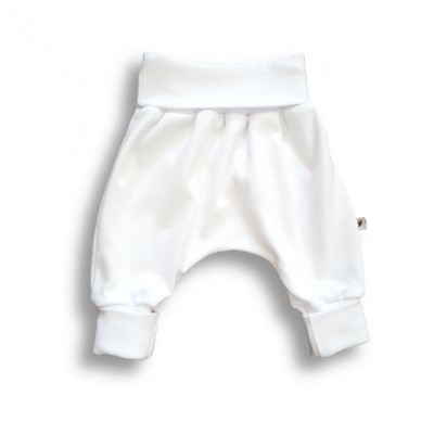 Spodnie pumpy, regulowany rozmiar, BASIC białe Nanaf Organic