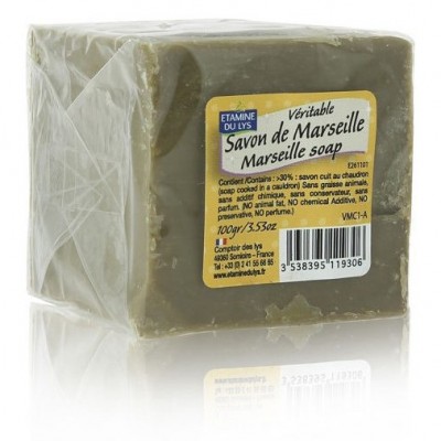 Etamine du Lys, Retro Tradycyjne oryginalne Mydło Marsylskie w kostce zielone, 100 g
