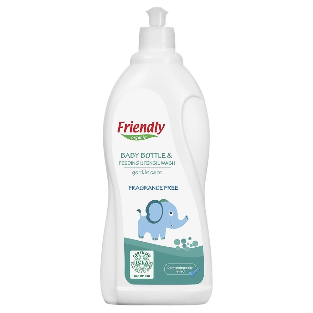 Friendly Organic, Płyn do mycia butelek dziecięcych, bezzapachowy, 750ml