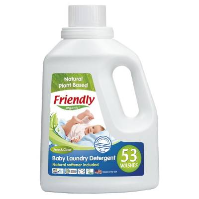 Friendly Organic, Płyn do prania ubranek dziecięcych, bezzapachowy, 1567 ml, 53 prania