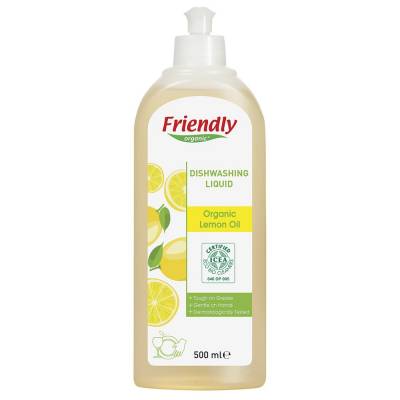 Friendly Organic, Płyn do mycia naczyń, cytrynowy, 500 ml
