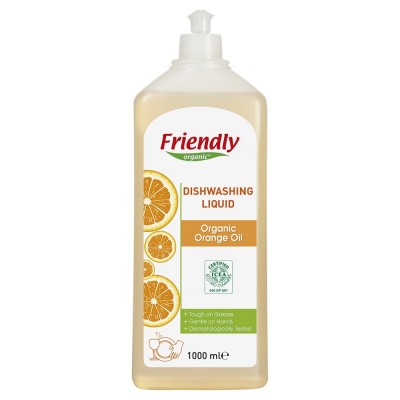 Friendly Organic, Płyn do mycia naczyń, pomarańczowy, 1000 ml