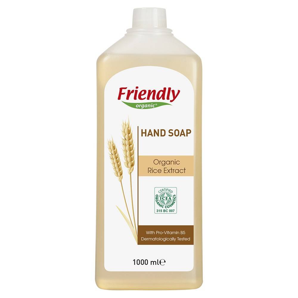 Friendly Organic, Mydło do rąk, ryżowe, 1000 ml